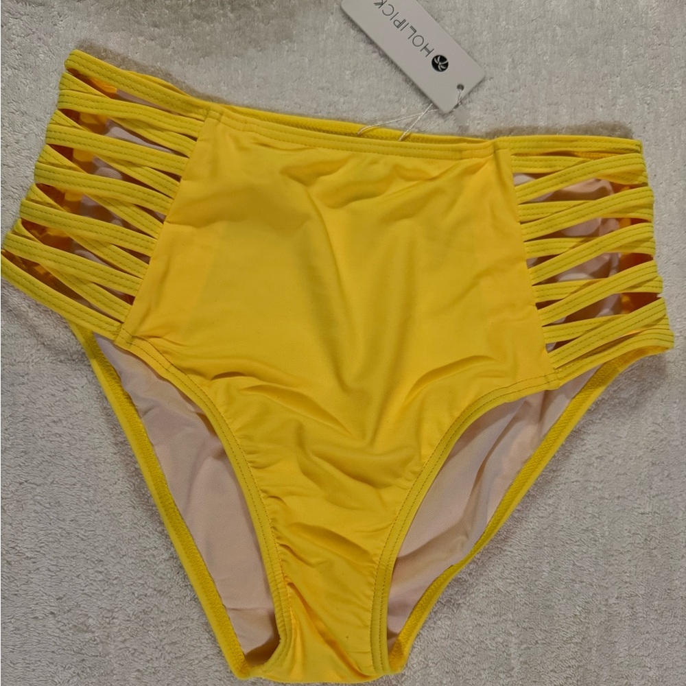 Strappy-Leg Swimsuit Bottom